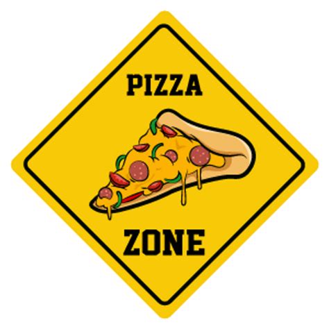 Pizza Zone Sign Sticker Sticker Mania