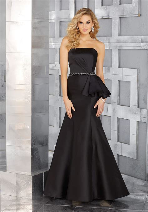 larissa satin social occasion dress with beaded waistband and matching jacket morilee social