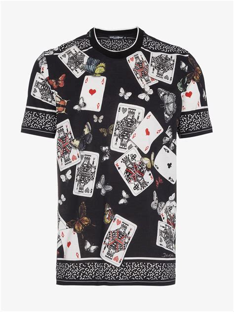 Receive complimentary uk delivery on orders of £100 or over. Dolce & Gabbana Cotton Deck Of Cards Print Short Sleeve T ...