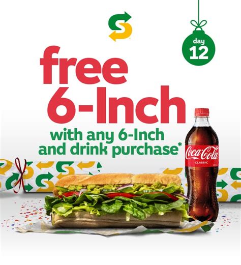 Deal Subway Free 6 Inch Sub With Any 6 Inch And Drink Purchase Via