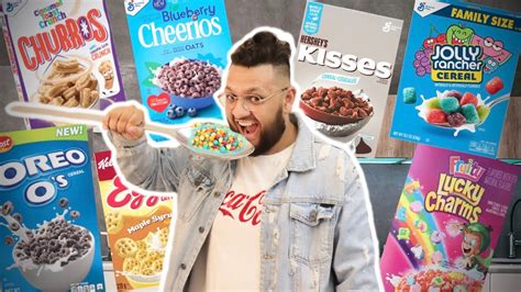 Trying All The New Weird Cereals Of 2020 Strange Cereal Challenge Youtube