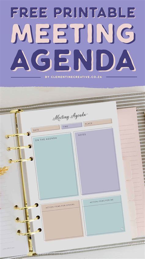Free Stylish + Feminine Printable Meeting Agenda Template