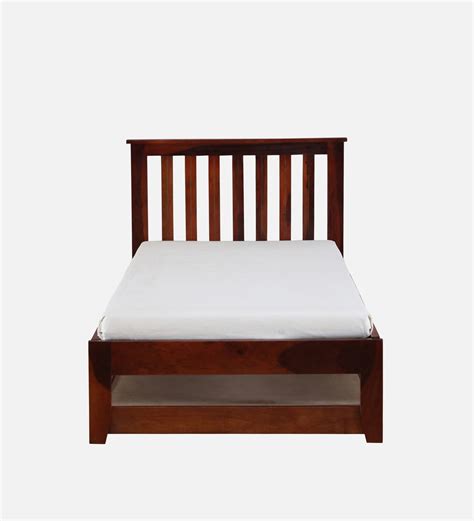 Buy Eva Sheesham Wood Single Bed In Honey Oak Finish With Trundle Online Mission Single Beds