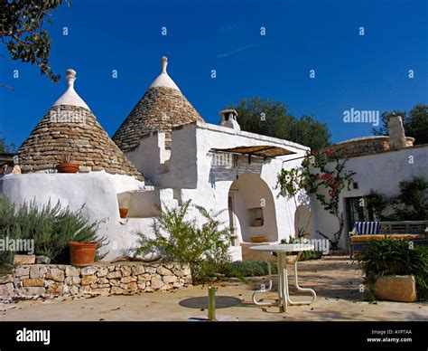 A Traditional Conical Roofed Trullo House In Puglia Southern Italy