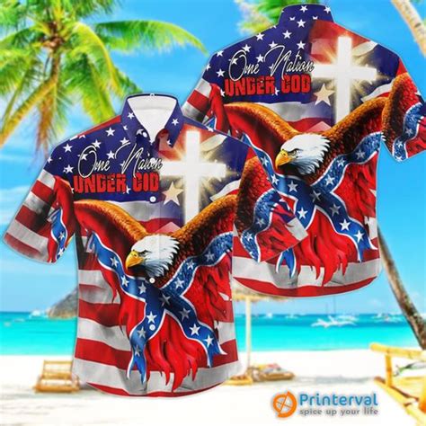 American Eagle Us Flag Hawaiian Shirt Kreamshirt