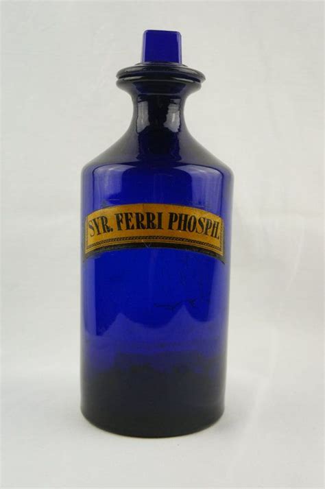 Large Antique Apothecary Pharmacy Chemist Bottle Syr Ferri Etsy