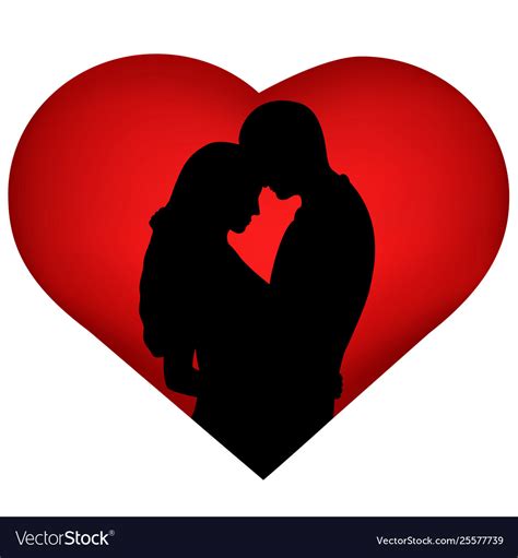 Couple Silhouette Valentines Day Royalty Free Vector Image