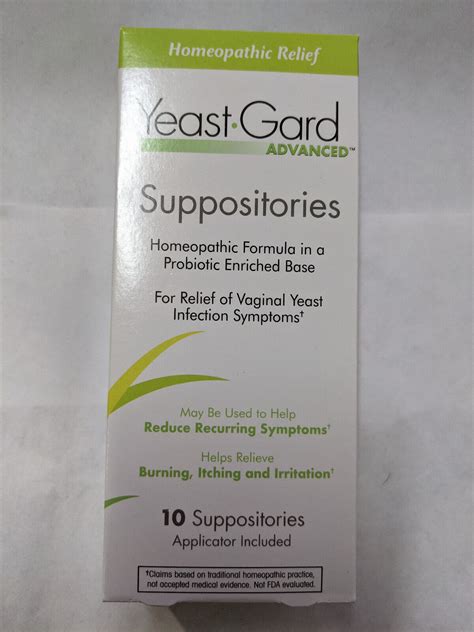 6 Pack Yeast Gard Advanced Homeophatic Yeast Infection Vaginal Suppositories 10 Arcademodup