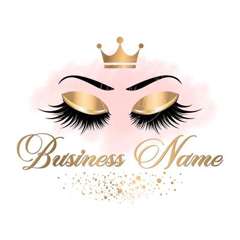 Name you would like on the logo 2. DIGITAL Custom logo design gold pink lashes logo crown ...