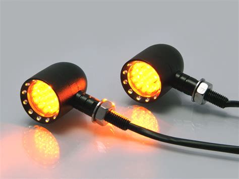 Black Aluminium Contrast Cut Led Motorcycle Motorbike Indicators Turn