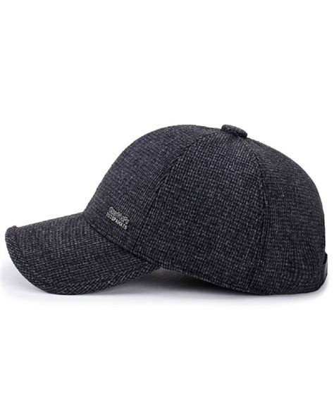 Mens Winter Warm Wool Woolen Tweed Peaked Baseball Cap Hat With Fold