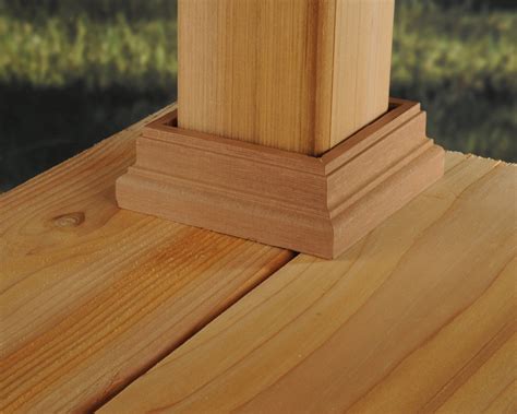 Push the post and rail down to the deck. Wood Post Base Trim - Deckorators