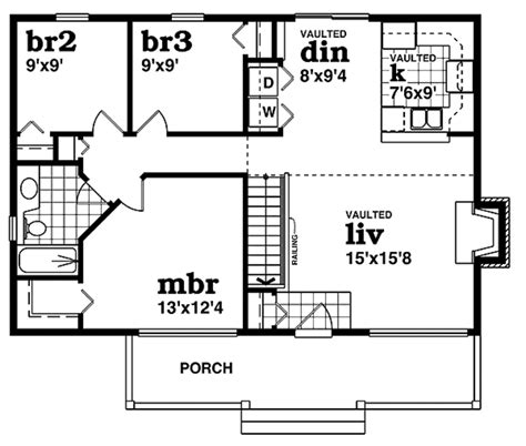 Small 3 bedroom house plans. Farmhouse Style House Plan - 3 Beds 1 Baths 988 Sq/Ft Plan #47-420 | House plans, Farmhouse ...