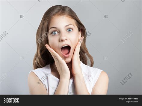 Surprised Cute Girl Image And Photo Free Trial Bigstock