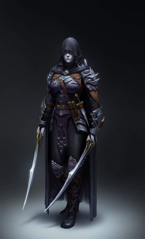 Artstation Dark Assassin Yoon Seseon Fantasy Women Warrior Woman