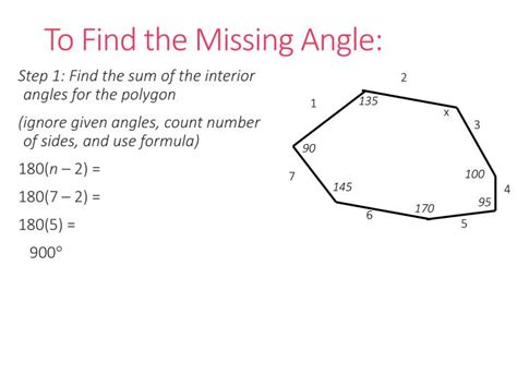 Finding the missing interior angles in a polygon, given a mixture of known interior and exterior angles. PPT - Geometry Unit 7: Polygons PowerPoint Presentation ...