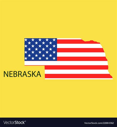 Nebraska Map Flag Sticker America Silhouette Flag United States Usa