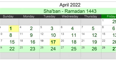 Kalender Hijriah Bulan April 2022 Lengkap Jadwal Puasa Enkosacom