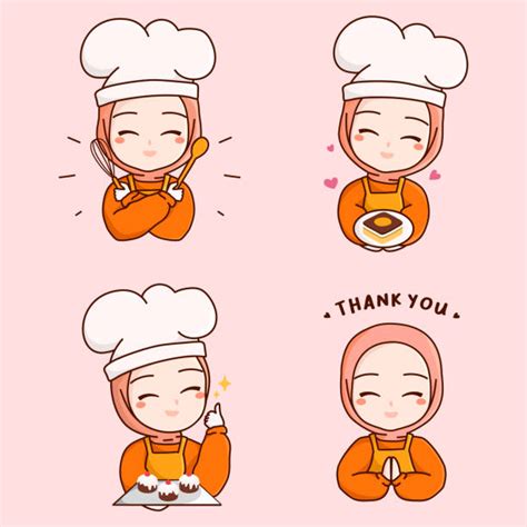 Woman chef woman muslim chef chef stock vector 706955653. Chef Muslimah Kartun Png - Chef Woman Archives Similarpng ...