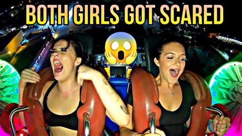 Slingshot Ride Reaction Girls Got Scared 😨 Youtube