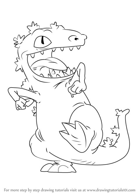 Reptar rugrats free png stock. Learn How to Draw Reptar from Rugrats (Rugrats) Step by ...