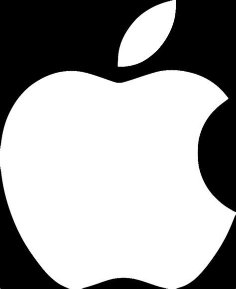 White Apple Logo On Black Background Clip Art Vector