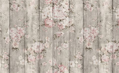 ✓ free for commercial use ✓ high quality images. Vintage Boards With Flowers Wallpaper for Walls | Wood ...