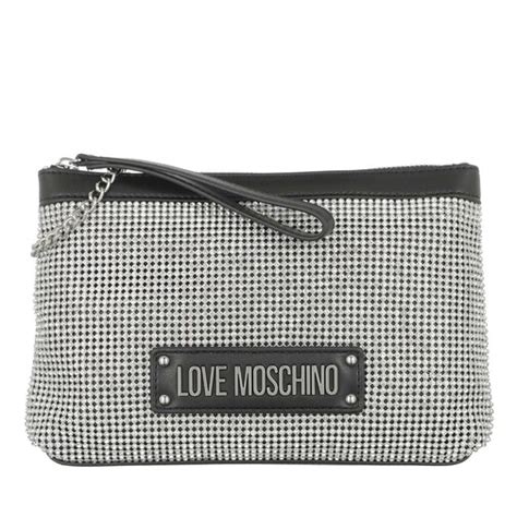 Love Moschino Borsa Pu Nerocrystal Argento Cross Body Väskor