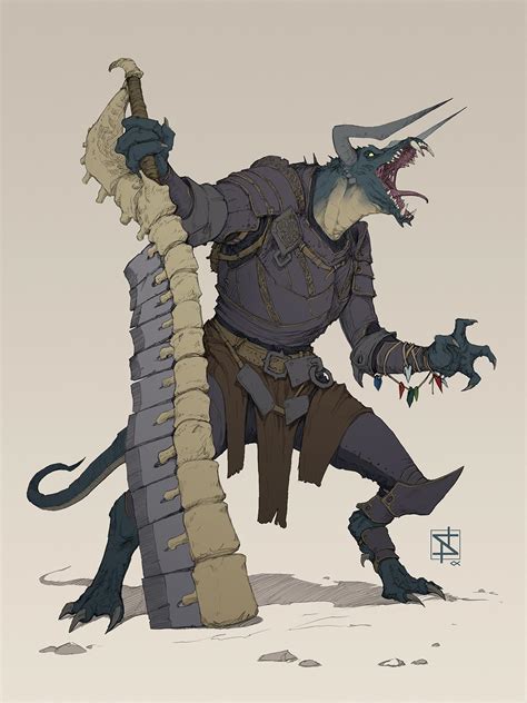 Art Oc Black Dragonborn Oathbreaker Paladin Rdnd