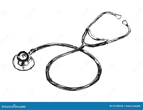 Hand Sketch Stethoscope Stock Vector Image 52182648