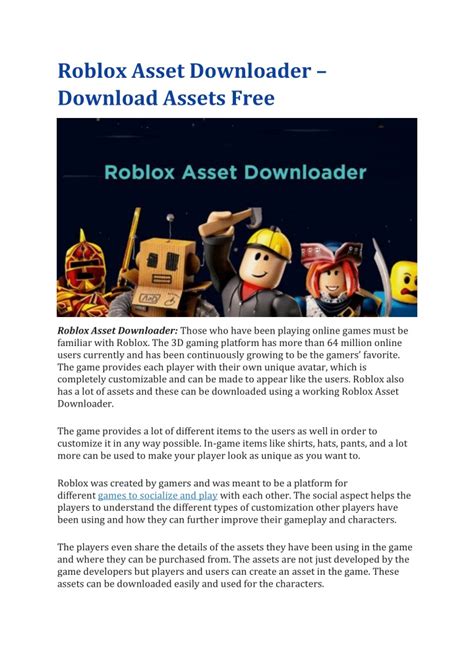 Ppt Roblox Asset Downloader Download Assets Free Powerpoint