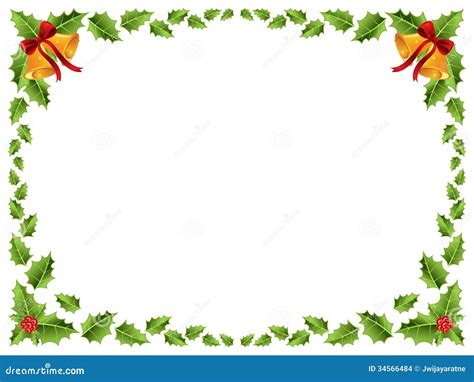 Christmas Border Holly Leaves Stock Images Image 34566484