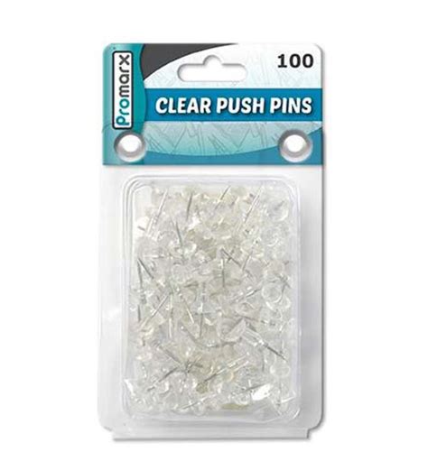 Bazic Clear Transparent Push Pins 100pack Craftlits