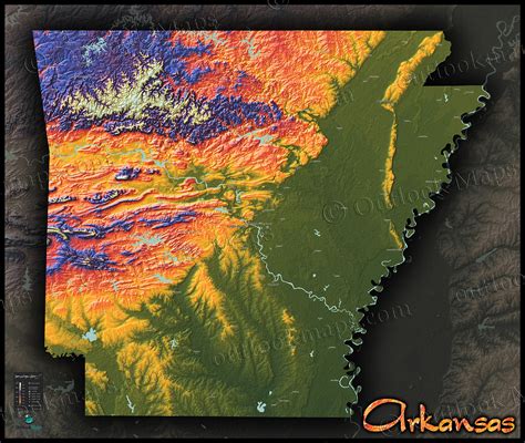 Ozark Mountains Topographic Map Map North East