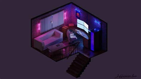 Artstation Cyberpunk Room Jefferson Luis Game Room Design Video