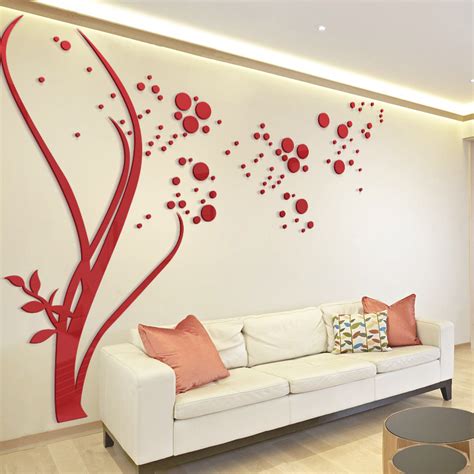 Modern woman's silhouette mirror home and salon decor wall piece. 3D Large Size Round Dots Tree Wall Stickers Home Decor ...