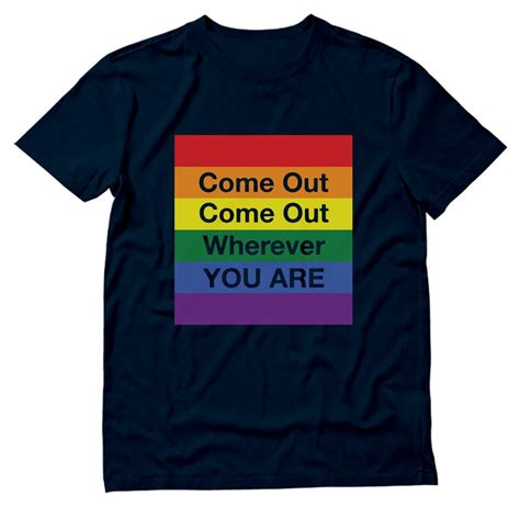 Tstars Mens Come Out Wherever You Are Rainbow Heart Tee Supportive