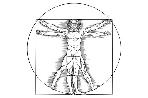 The Vitruvian Man By Leonardo Da Vinci Illustration Par Urtica Design