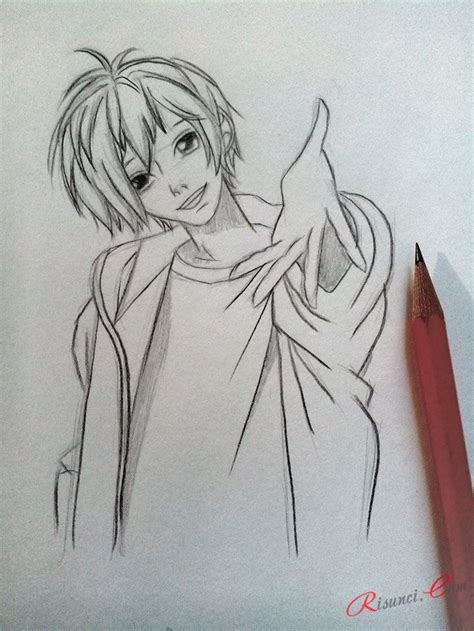 Как нарисовать парня аниме Рисунки карандашом поэтапно Рисунки