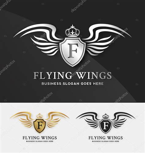 Shield And Wings Logo Template Suitable For Automotive Brand Elegant