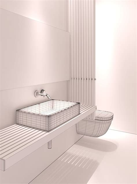 Modern Bathroom 3d Model Max Fbx