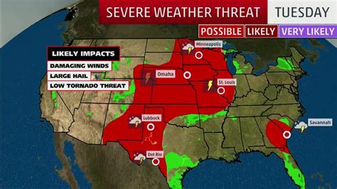 Severe Thunderstorms Could Rumble From The Plains To The Midwest And Mid Atlantic Into Midweek