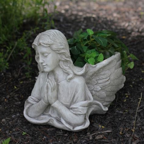 Northlight 33377650 11 In Gray Praying Angel Bust Outdoor Garden