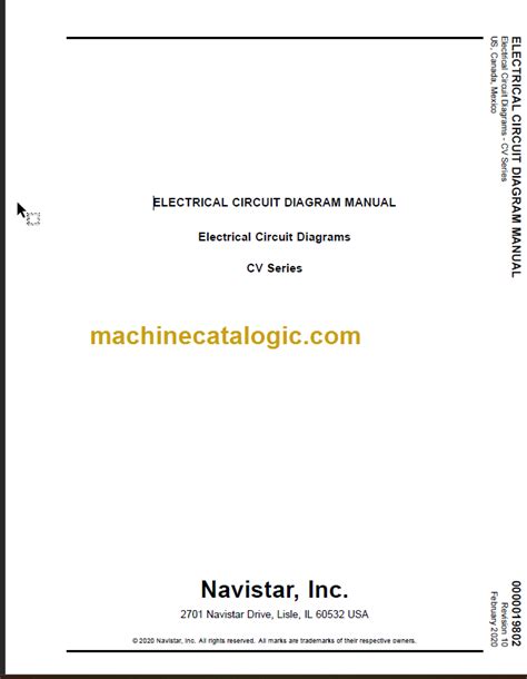 Navistar Cv Series Electrical Circuit Diagrams Machine Catalogic