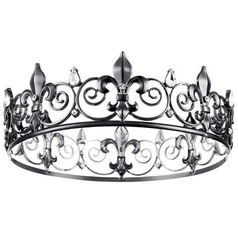 Buy Coucoland Mens Vintage King Crown Medieval Royal Black Tiara Crown