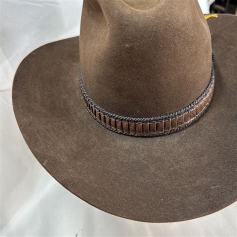 Vintage Stetson 3x Beaver Cowboy Hat Brown Long Oval 7 14 Very Good
