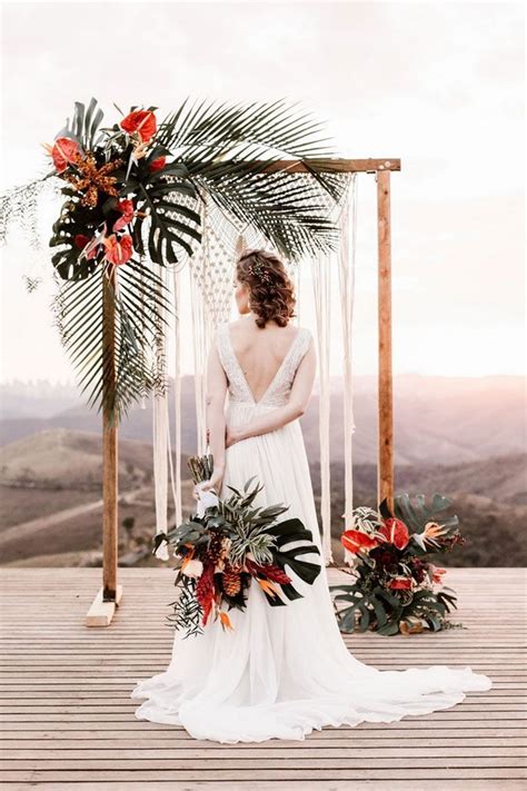 20 Tropical Wedding Arches And Altars Oh The Wedding Day
