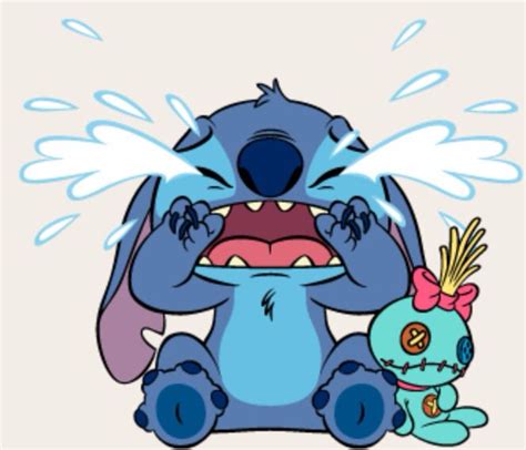 Awecrying Stitch Is Just A Sad Sight Line App Stickers Pinterest