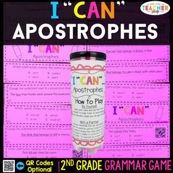 Possessive pronouns take the place of possessive nouns. 2nd Grade Grammar Game | Apostrophes | Contractions ...