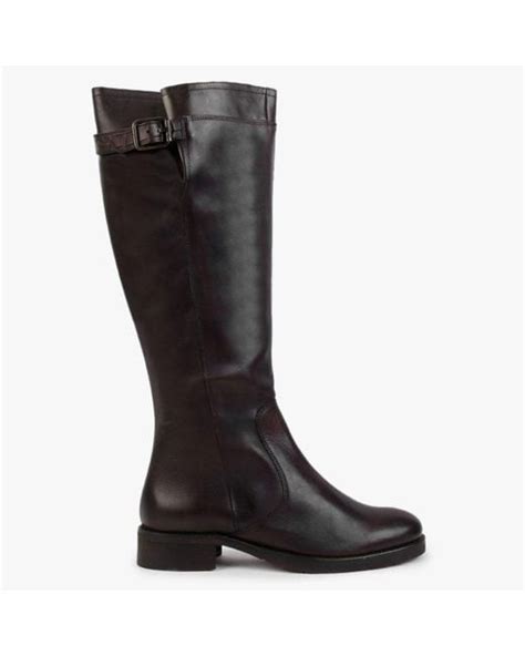 Manas Brown Leather Knee High Boots Lyst Canada